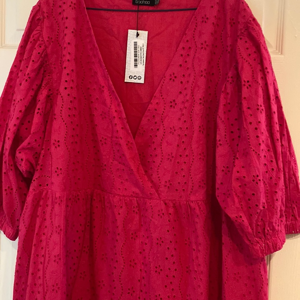 Boho Dress - Fuchsia Eyelet New Never Work Size 22.